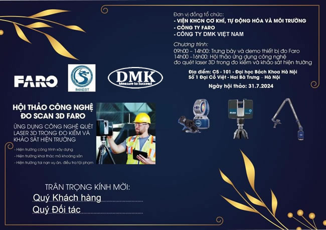 HỘI THẢO CÔNG NGHỆ ĐO 3D FARO: Ứng Dụng Công Nghệ Đo Quét Laser 3D trong Đo Kiểm và Khảo Sát Hiện Trường